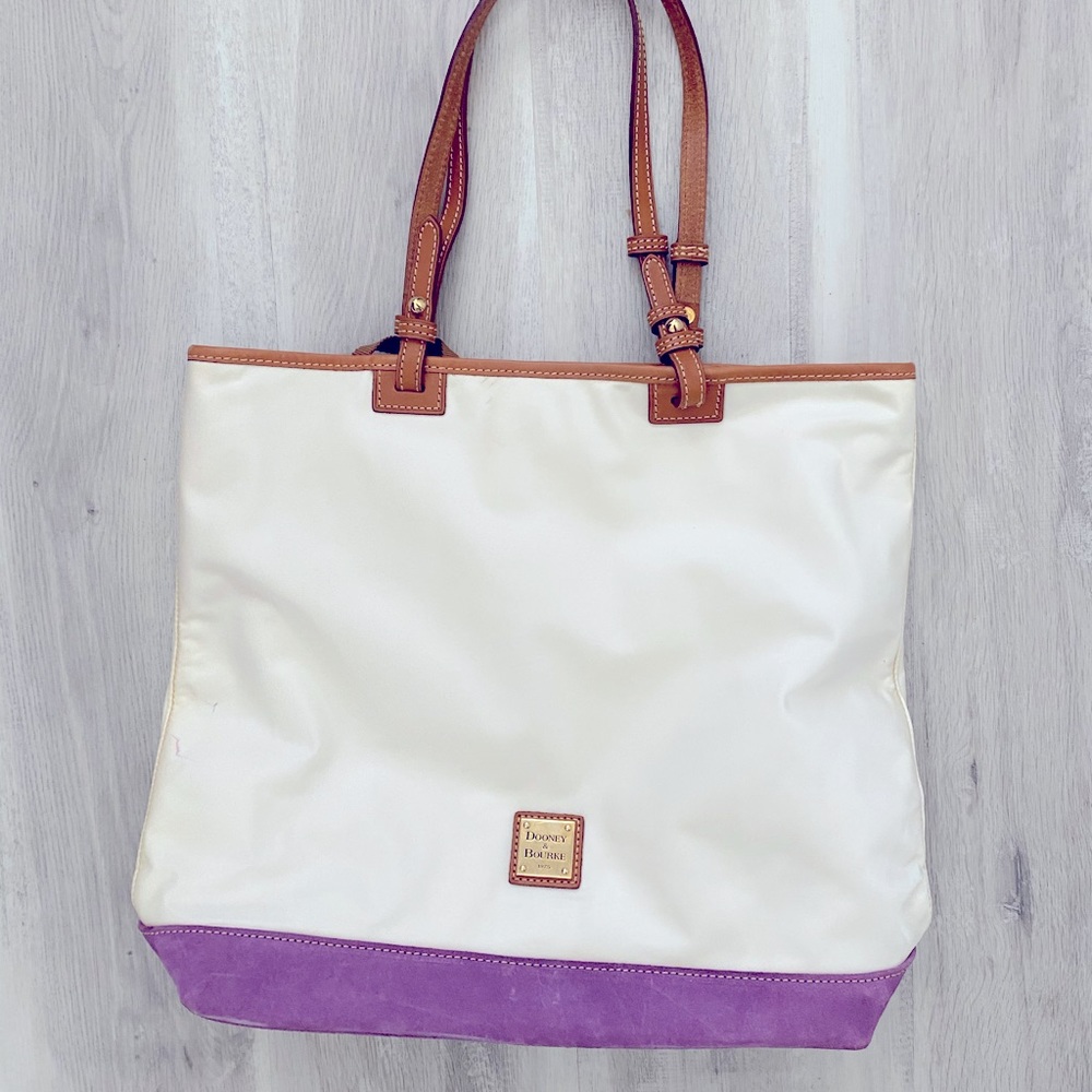 Doney and Burke Cream and Purple Bag